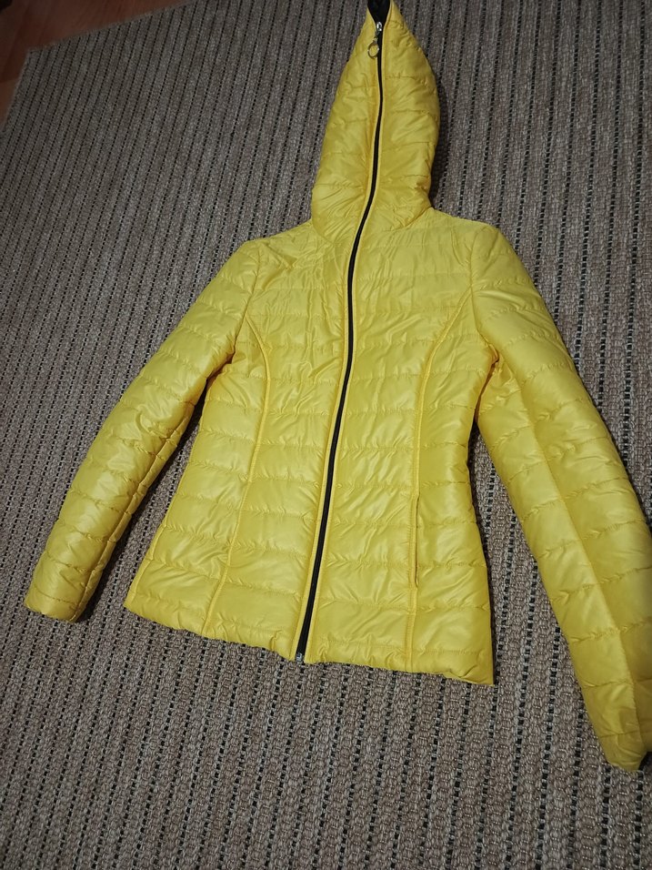 Sarı Kadın Midi Kaban Fermuarlı - Görsel 4