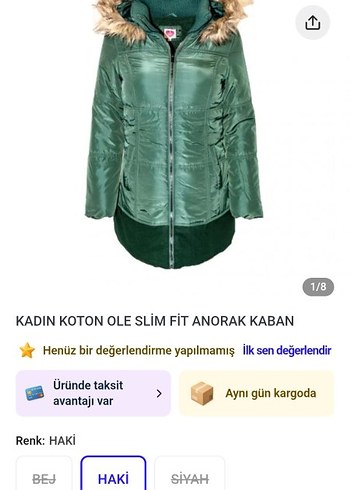 Kadın Yeşil Midi Kaban, Kürklü Kapüşonlu - Görsel 10