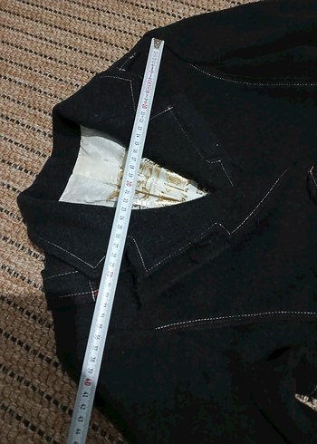 Düğmeli Siyah Kadın Kaban - Görsel 5