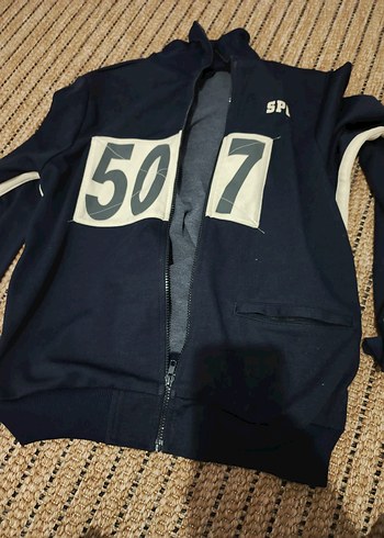 Erkek Çocuk Mavi Kapüşonlu Fermuarlı Sweatshirt - Görsel 2