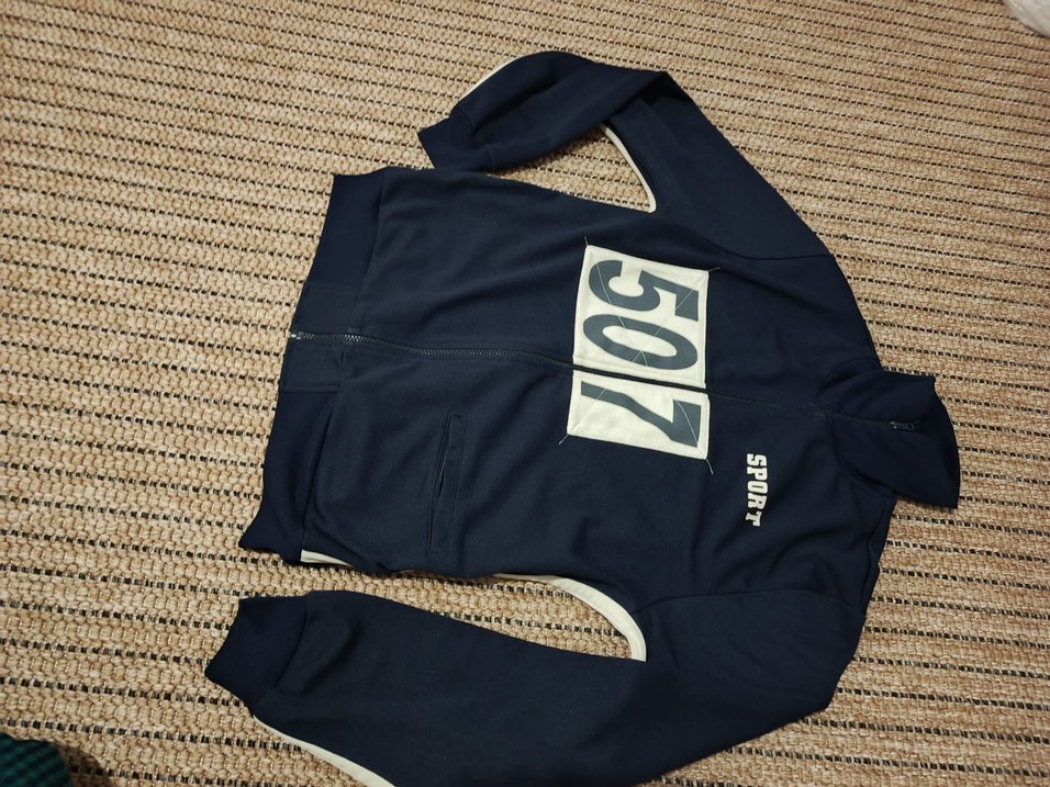 Erkek Çocuk Mavi Kapüşonlu Fermuarlı Sweatshirt - Görsel 3