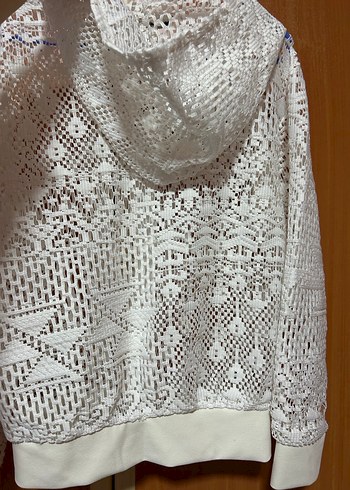 Dantel İşlemeli Kadın Beyaz Bohem Ceket - Görsel 5