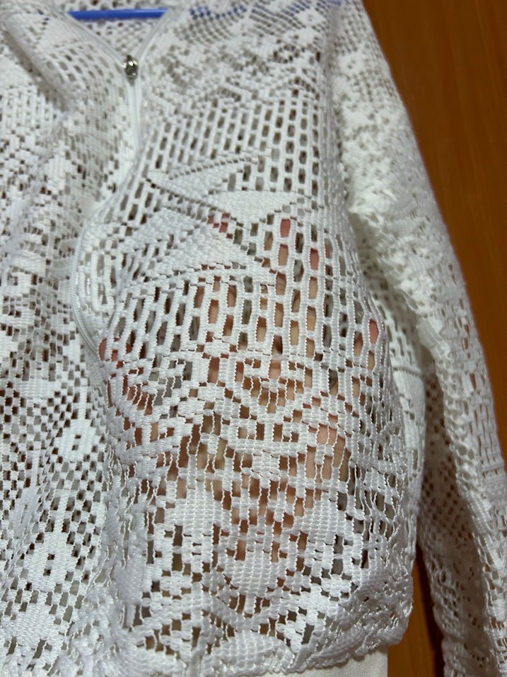 Dantel İşlemeli Kadın Beyaz Bohem Ceket - Görsel 3