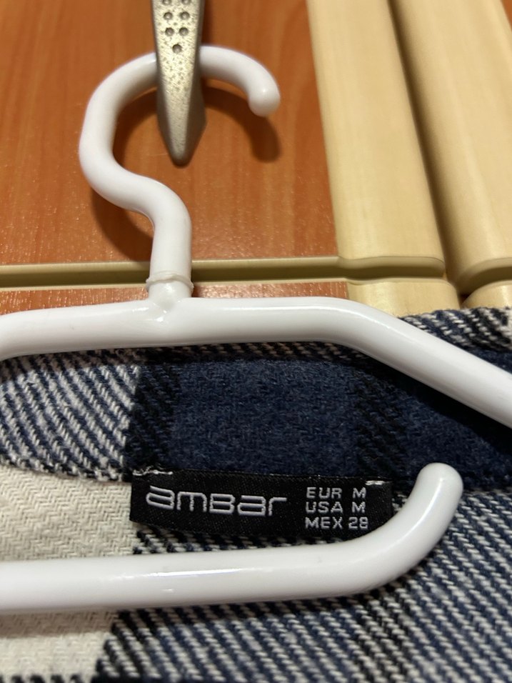 Düğmeli Mavi Gri Kareli Kadın Gömlek - Görsel 4