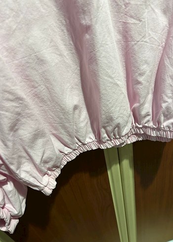 Pembe Keten Uzun Kollu Kız Bluzu - Görsel 3