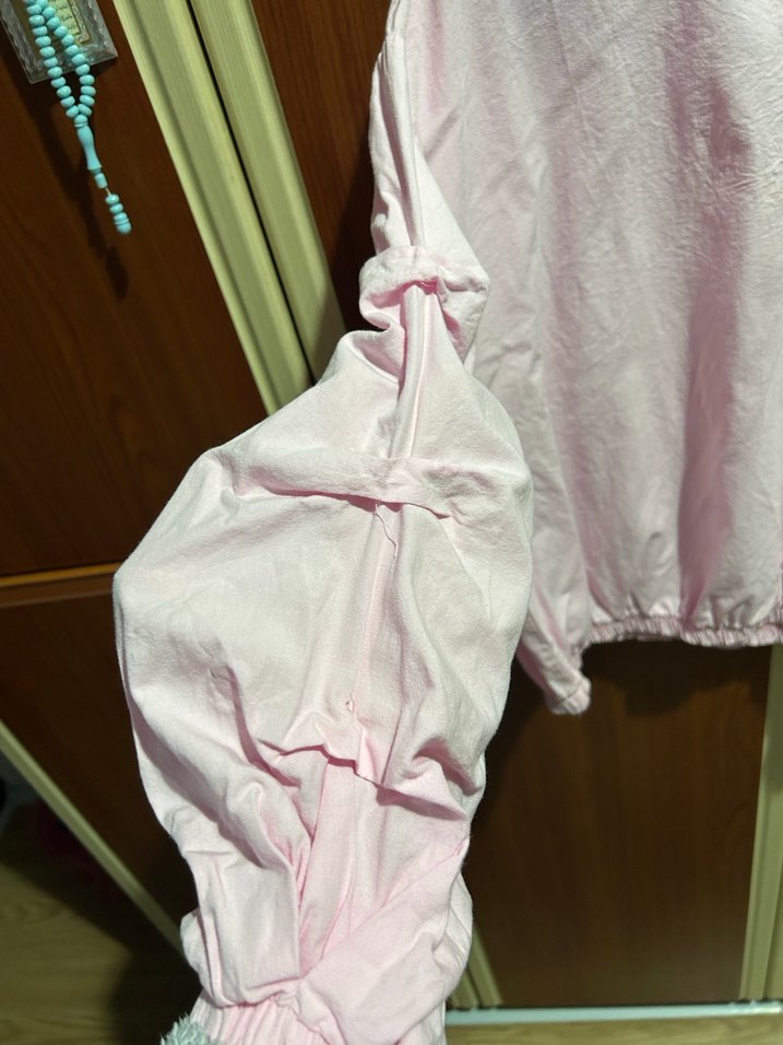 Pembe Keten Uzun Kollu Kız Bluzu - Görsel 2