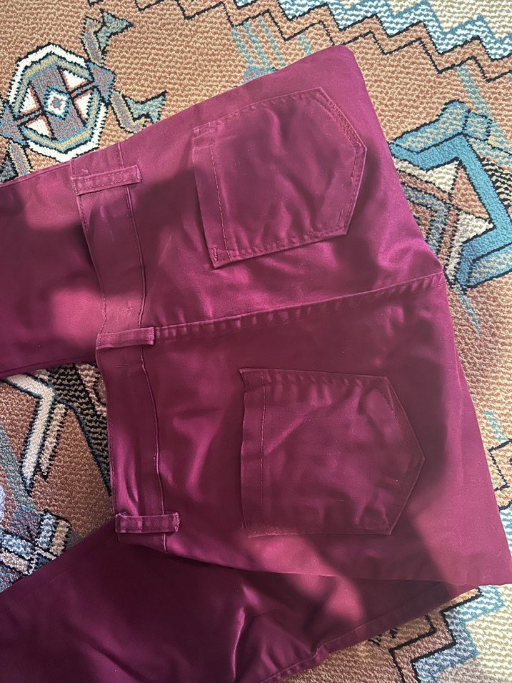 Bordo Fermuarlı KadınPantolon - Görsel 4