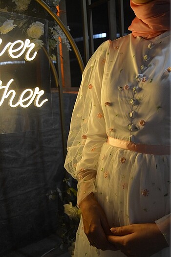 Tesettür Abiye Tül Elbise - Görsel 13