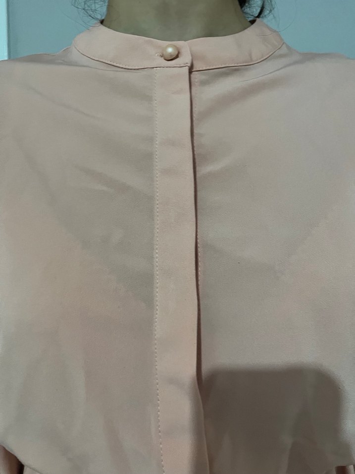 Pembe Bohem Uzun Kollu Fırfırlı Elbise - Görsel 3