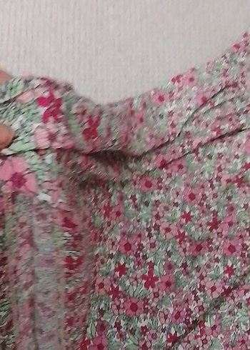 11-12 Yaş Beden Çiçek Desenli Kız Çocuk Elbisesi