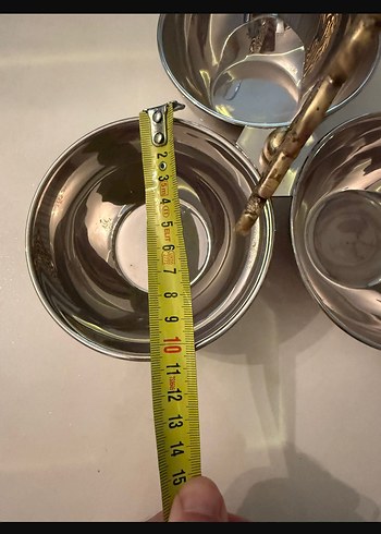 Altın Renkli Parlak Metal 3 Bölmeli Servis Tabağı 
Osmanlı çerez - Görsel 4