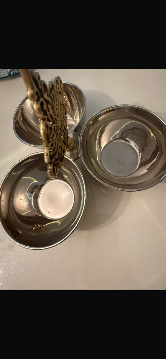 Altın Renkli Parlak Metal 3 Bölmeli Servis Tabağı 
Osmanlı çerez - Görsel 2