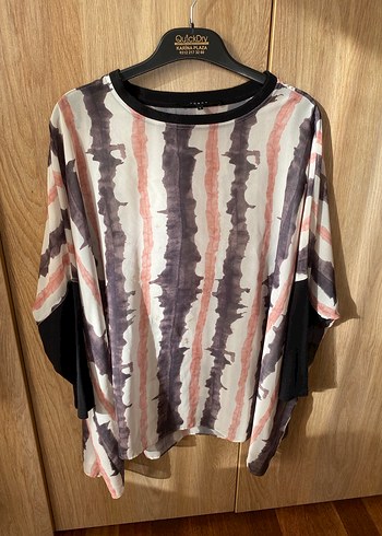 Tuzun kolları  ve yakası triko şifon buluz - Görsel 2