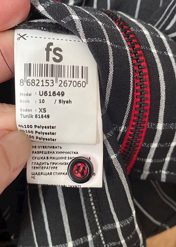 Fermuarlı Çizgili  siyah Kadın Gömlek - Görsel 4