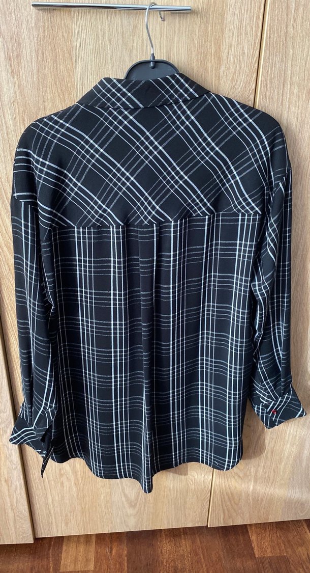 Fermuarlı Çizgili  siyah Kadın Gömlek - Görsel 2