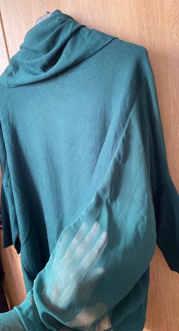 Kadın Turkuaz Yüksek Yakalı Salaş Kazak - Görsel 3