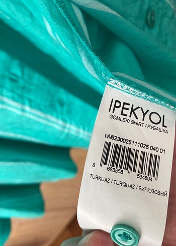 IPEKYOL Turkuaz Düğmeli Gömlek - Görsel 4