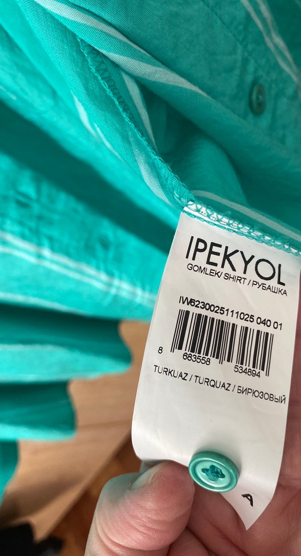 IPEKYOL Turkuaz Düğmeli Gömlek - Görsel 4