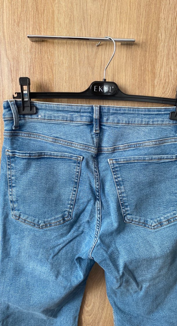 Kadın Mavi Midi Boy Denim Pantolon - Görsel 3
