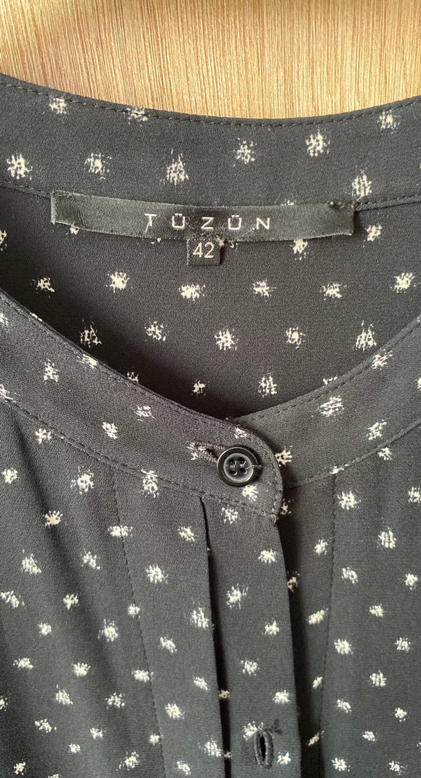 Siyah Midi Uzun Kollu Düğmeli Kadın Gömlek - Görsel 3