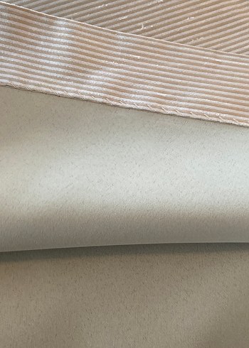 Bej Pilili kalın Kumaş  perde Rustik - Görsel 2