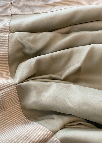 Bej Pilili kalın Kumaş  perde Rustik - Görsel 10