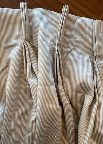 Bej Pilili kalın Kumaş  perde Rustik - Görsel 11