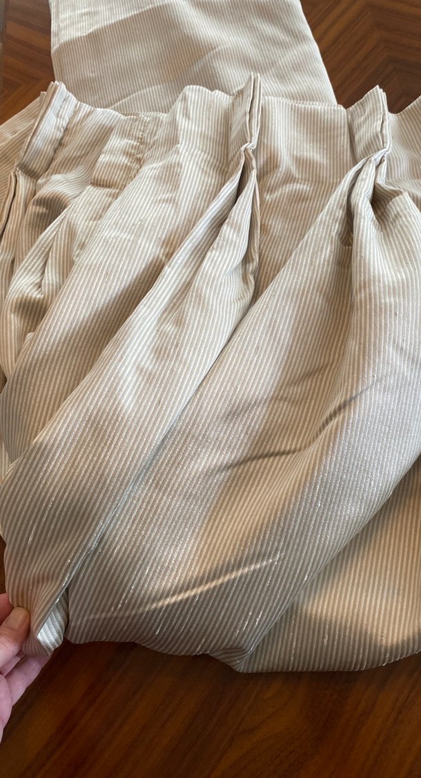 Bej Pilili kalın Kumaş  perde Rustik - Görsel 4