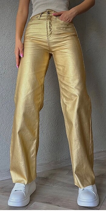 l Beden altın Renk Gold pantolon