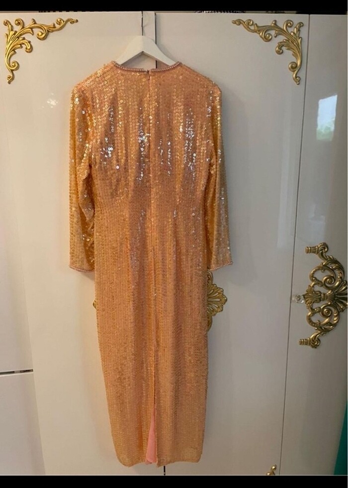 Abiye Gece Elbisesi pul payet - Görsel 3