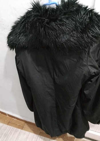 Kadın Siyah Uzun Street Wear Mont - Görsel 2