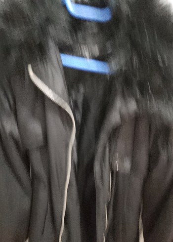 Kadın Siyah Uzun Street Wear Mont - Görsel 4