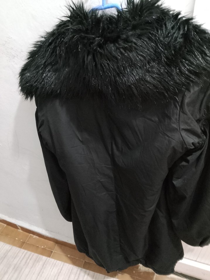 Kadın Siyah Uzun Street Wear Mont - Görsel 2