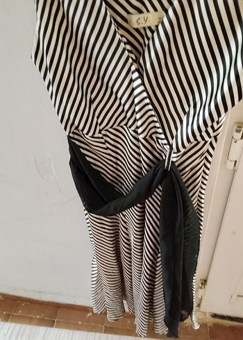 Çizgili V Yaka Hamile Bluzu - Görsel 5