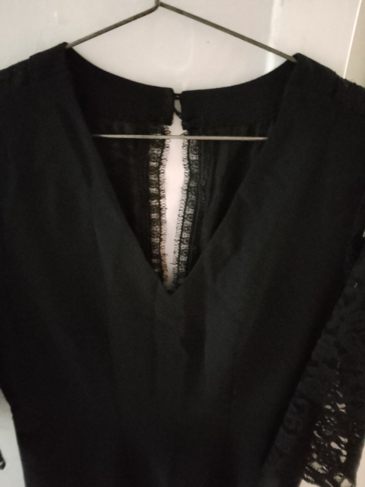 Dantelli Uzun Kollu Siyah Gotik Elbise - Görsel 2