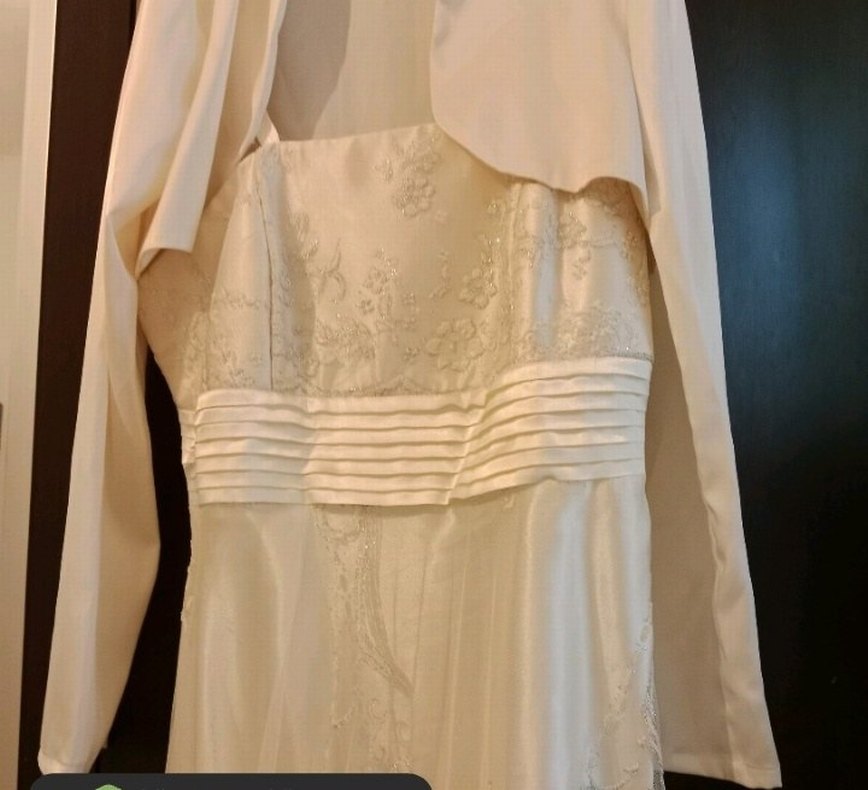 Askısız Beyaz A-Line Gelinlik - Görsel 3