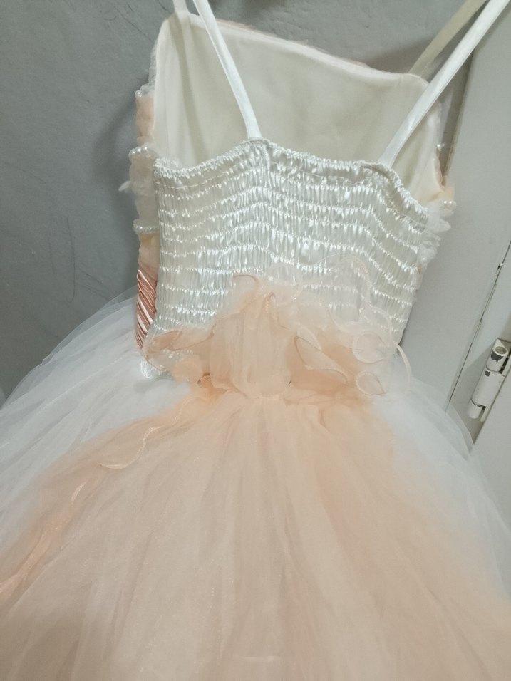 İnci Detaylı Strappy Uzun Beyaz Gelinlik - Görsel 3