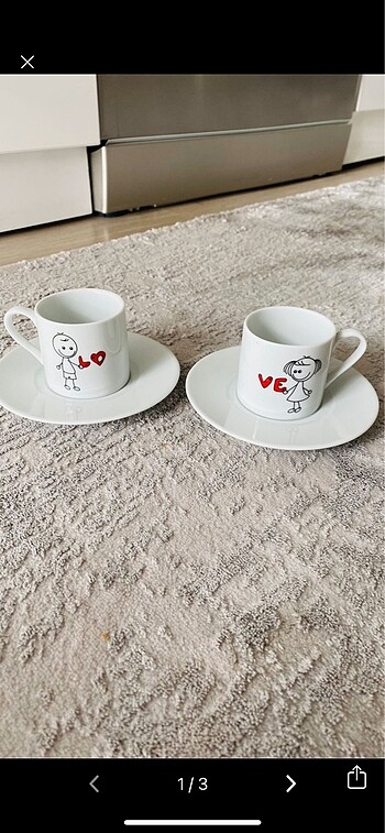 İki kişilik love fincan takımı