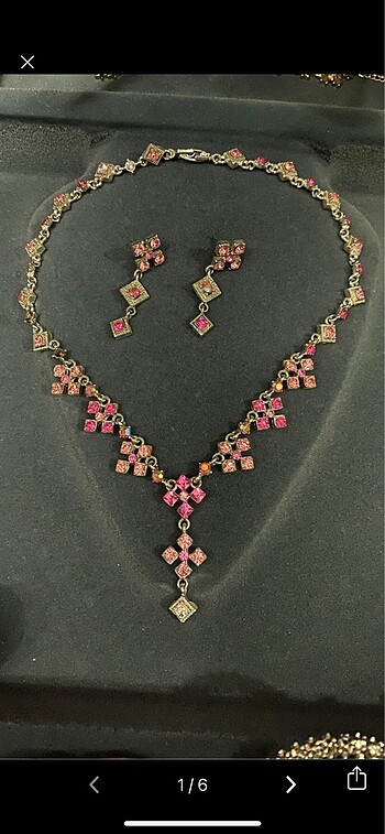 Kolye takımı pembe