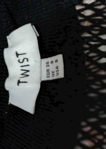 Twist Siyah Örgü Detaylı Uzun Kollu Bluz