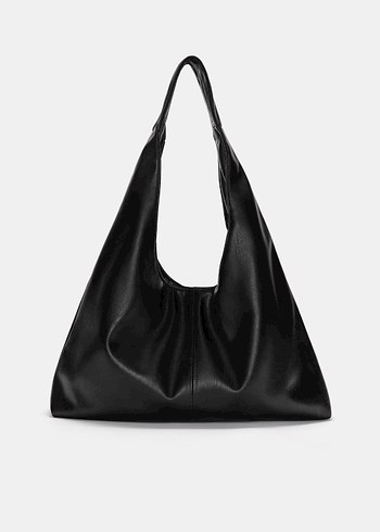 Siyah Deri Minimalist Kadın Çanta
