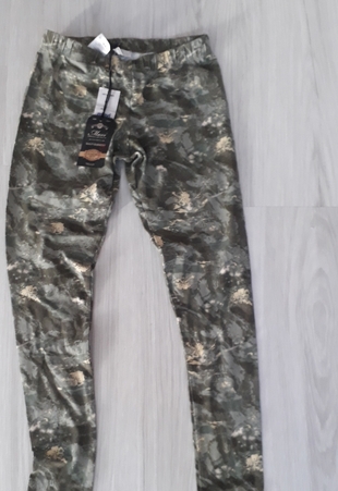 mavi jeans uzun desenli tayt etiketli