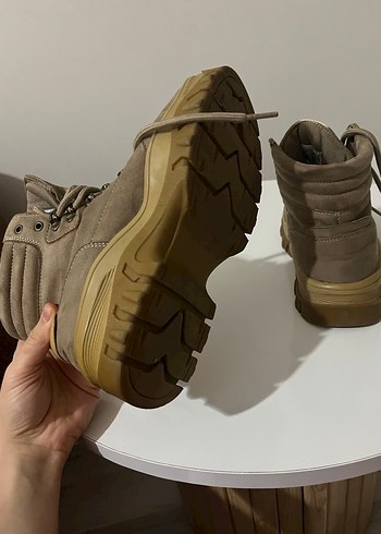 Bej Süet Kadın Platform Bot lumberjack marka - Görsel 5