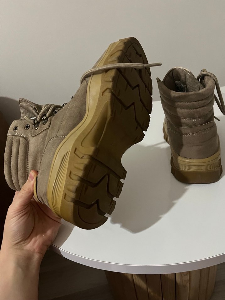 Bej Süet Kadın Platform Bot lumberjack marka - Görsel 5