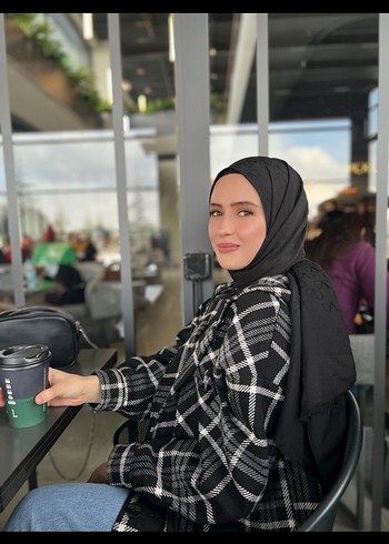 Siyah beyaz kareli koton gömlek ceket - Görsel 2