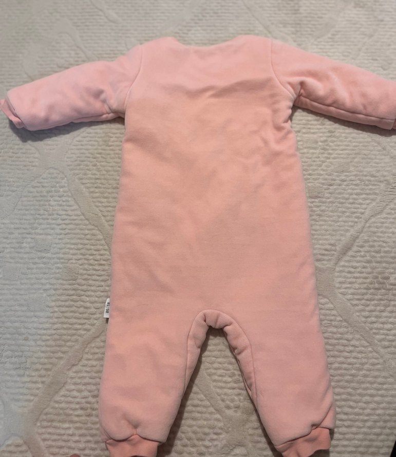 Nakışlı Düğmeli Pembe Bebek Tulumu - Görsel 4