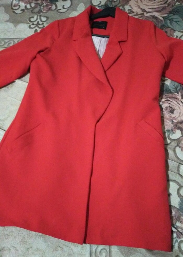 Kırmızı blazer ceket  - Görsel 2