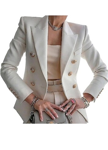 Beyaz blazer ceket - Görsel 2