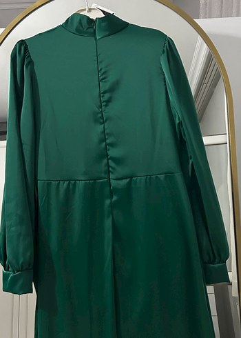 Kadın Yeşil Uzun Drapeli Elbise - Görsel 2
