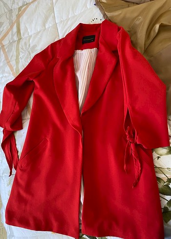 Uzun Kollu Kırmızı Kadın Blazer - Görsel 5